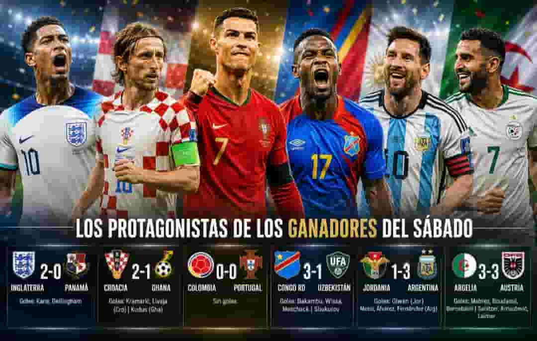 ARGENTINA Y ENGLAND MANDAN, CROACIA SOBREVIVE Y ARGELIA ASOMBRA EN UNA JORNADA MEMORABLE